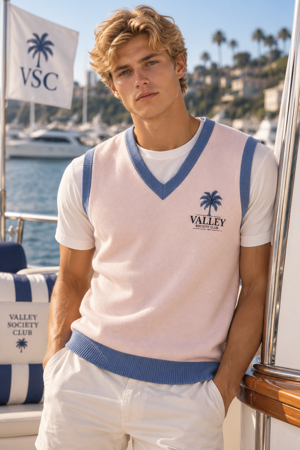 Palm Knit V-neck Sweater Vest